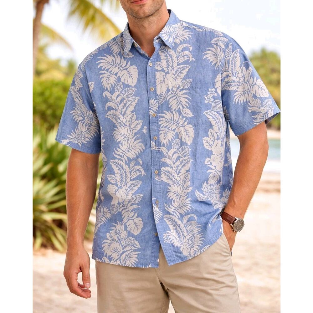 Tori Richard Honolulu Button Up Shirt Men's L USA Made| Beach Getaway Resortwear